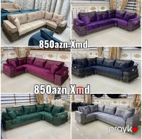 Künc divan dəsti – klassik zərif dizayn, müxtəlif rəng seçimləri ilə — Bakı