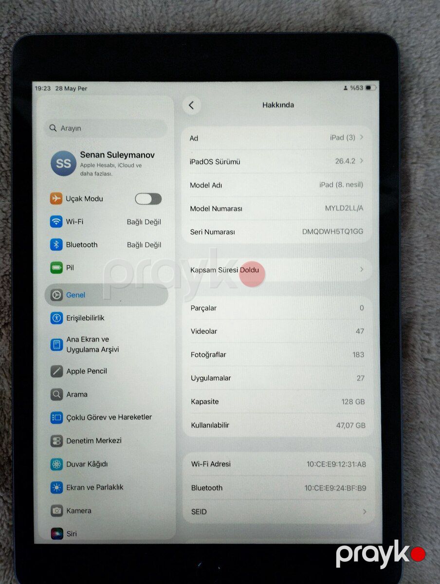 Apple iPad 8th 10.2 Silver 128GB — Planshetlər, Qəbələ (3)