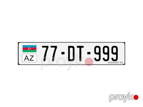 Avtomobil qeydiyyat nişanı - 77-DT-999 — Bakı