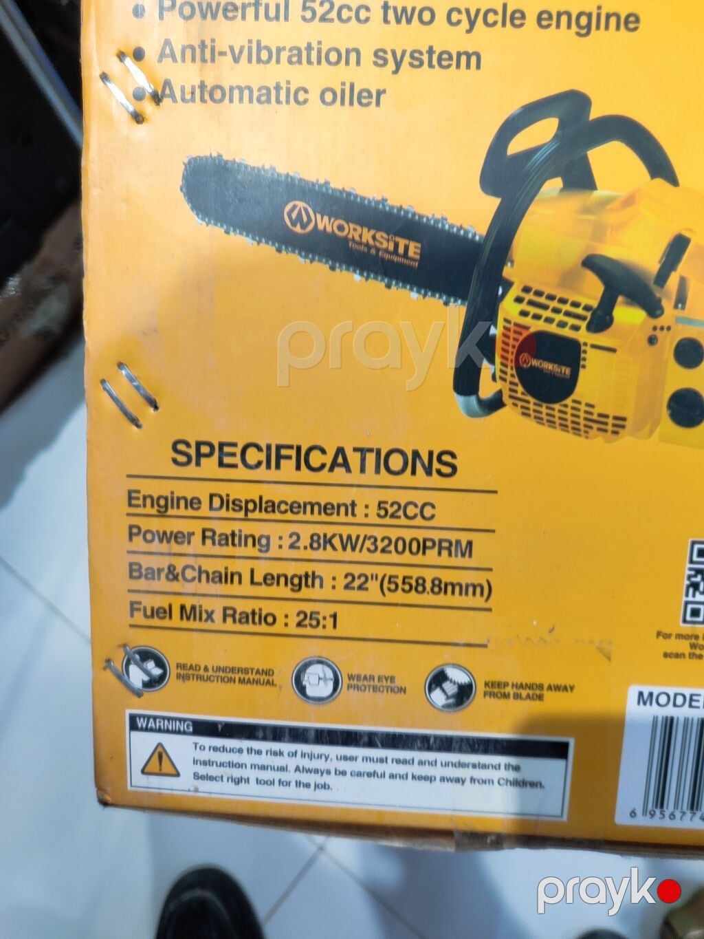 Worksite GCS122 benzinli mişar (zəncirli mişar) - Tip: 22" (558.8 mm) — Benzin və elektrik piltəkişləri, Digah (5)