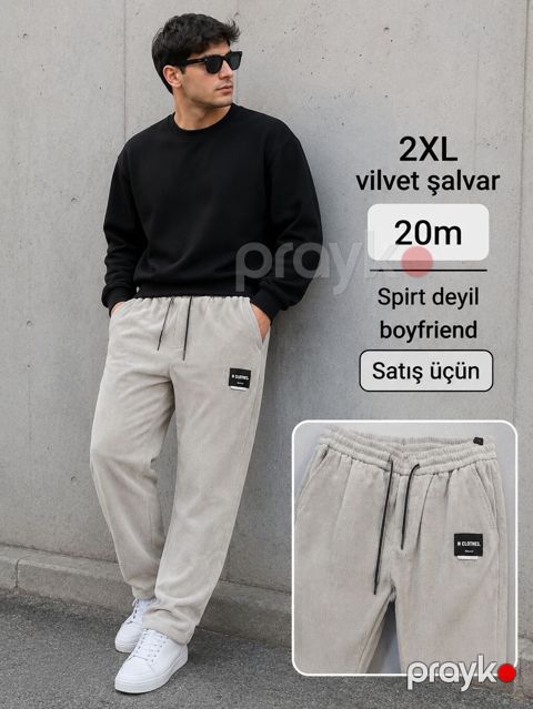 2XL ölçüdə kişi vilvet şalvar - Material: yumşaq vilvet parça - Rəng