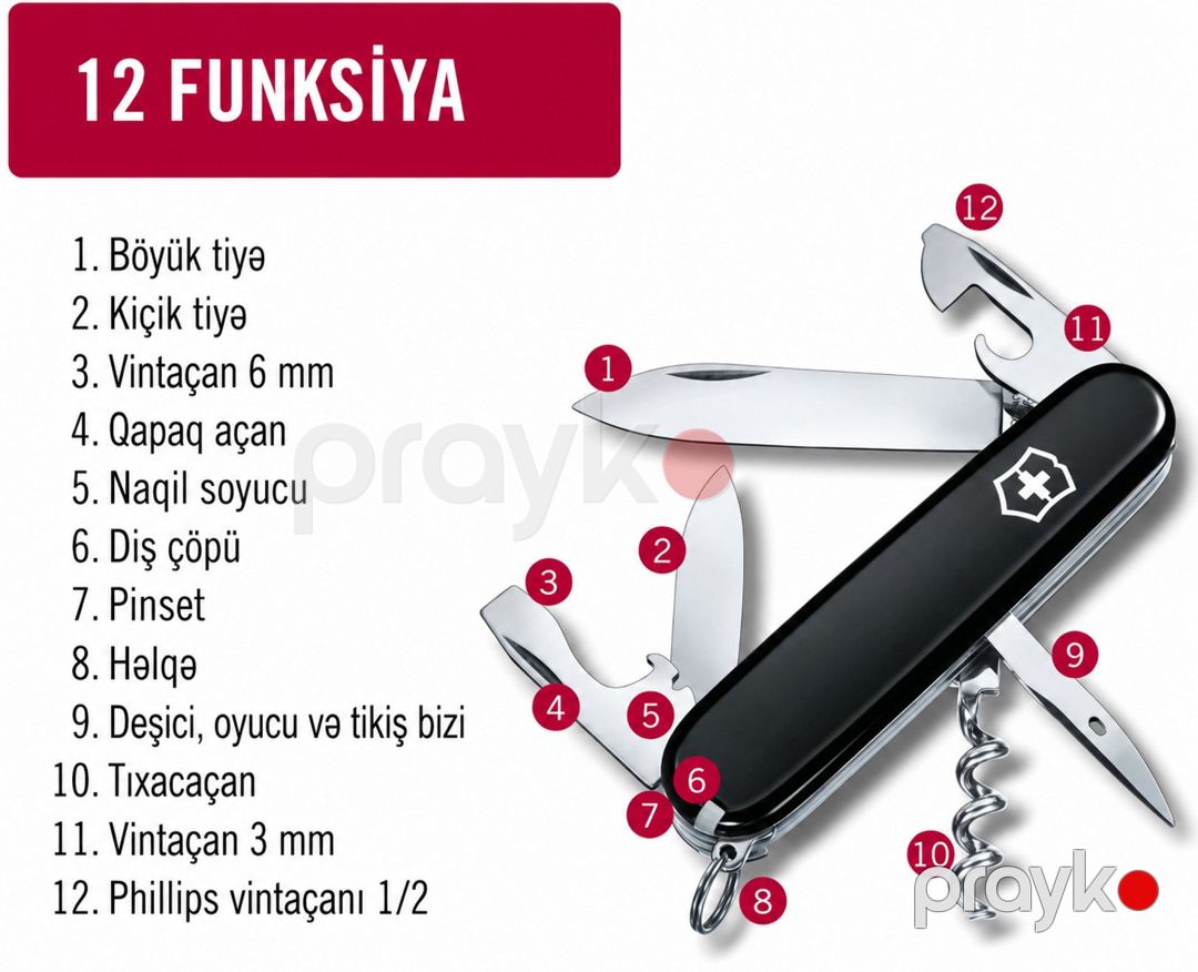 Victorinox Swiss Army Spartan Black — Camping, ovçuluq və balıqçılıq, Bakı (2)