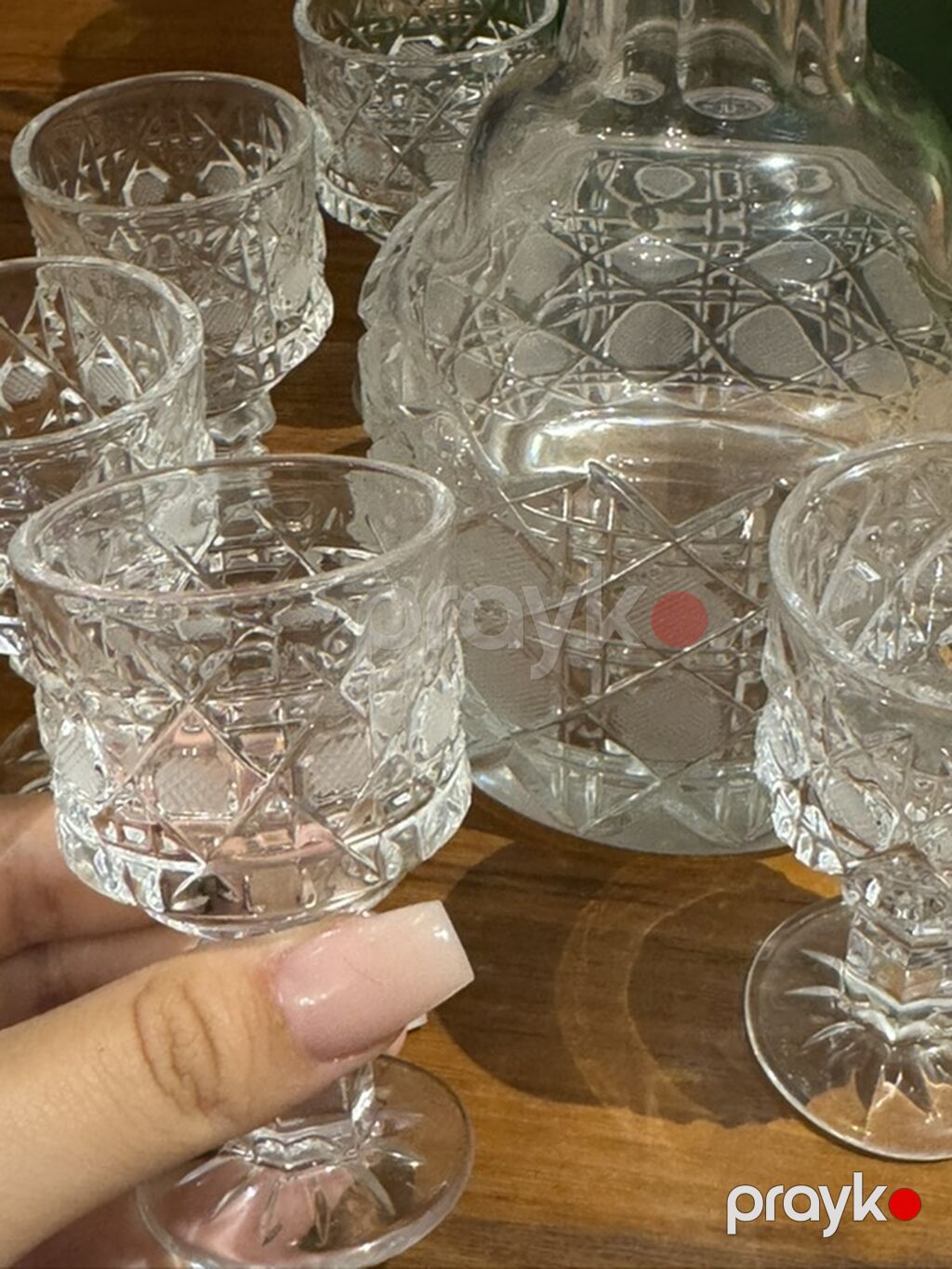 Kristal qrafin və bakal dəsti - Material: qalın, şəffaf kəsimli — Süfrə qabı, Bakı (7)