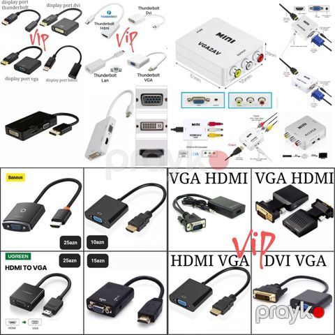 Mini DisplayPort to HDMI DVI VGA konverter — Bakı