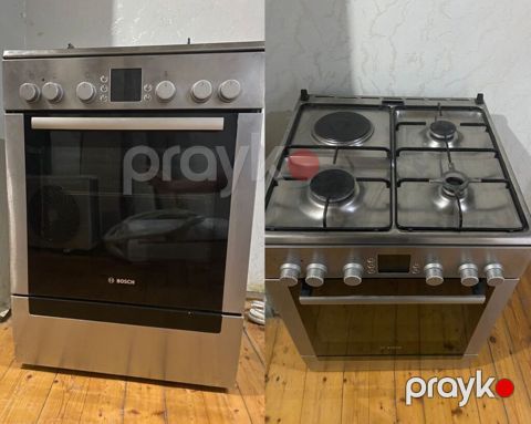 Qaz peci satilir 550azn. Ustu qazdir,alti elektrikli soba. Unvan — Bakı