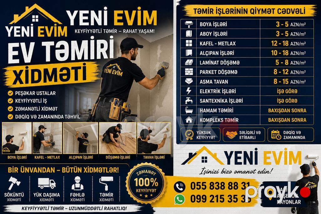 “Yeni Evim Xidmətləri” – Elektrik və Təmir həlləri Elektrik işləri — Elektrikçi xidmətləri, Masazır (4)