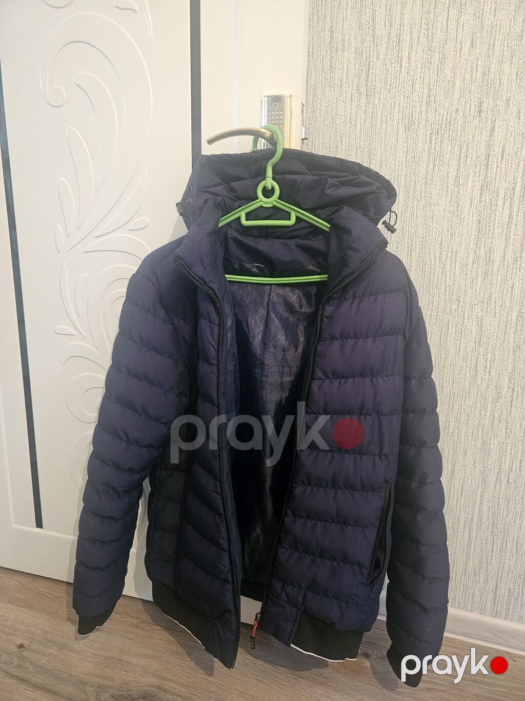 Kişi üçün yüngül və isti qış gödəkçəsi – tünd göy rəngdə, quilted — Kurtkalar, Bakı (2)