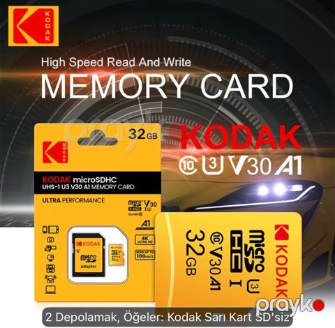 Kodak MicroSDHC 32GB UHS-U3 V30 A1 Yaddaş Kartı — Sumqayıt