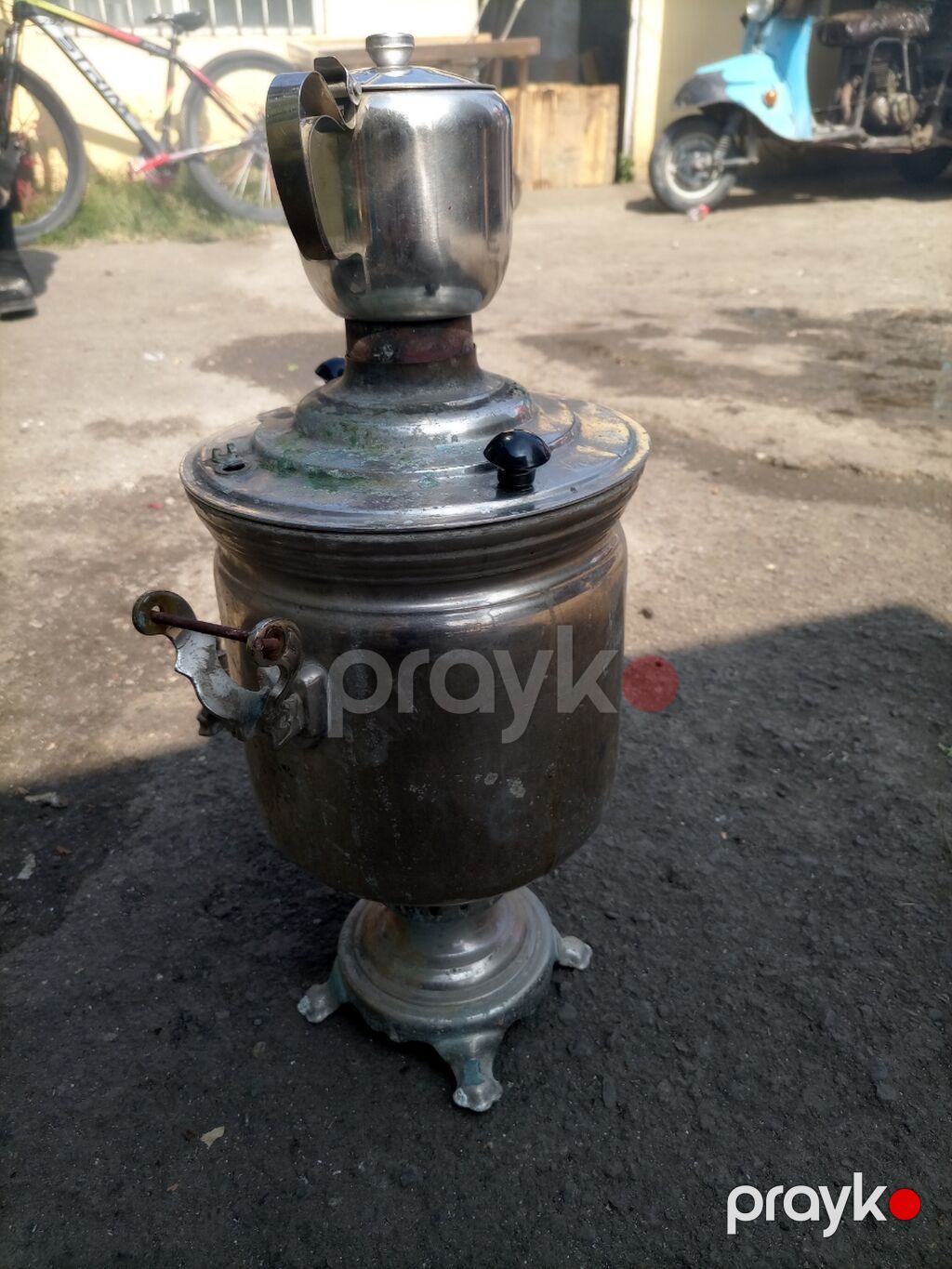 Klassik kömür/odunla işləyən samovar - Material: metal korpus, bürünc — Samovarlar, Bakı (5)