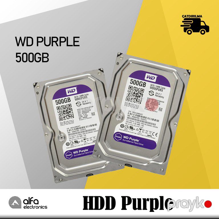 Sərt Disk "WD Purple 500 GB" — Kompüterlər və noutbuklar, Bakı