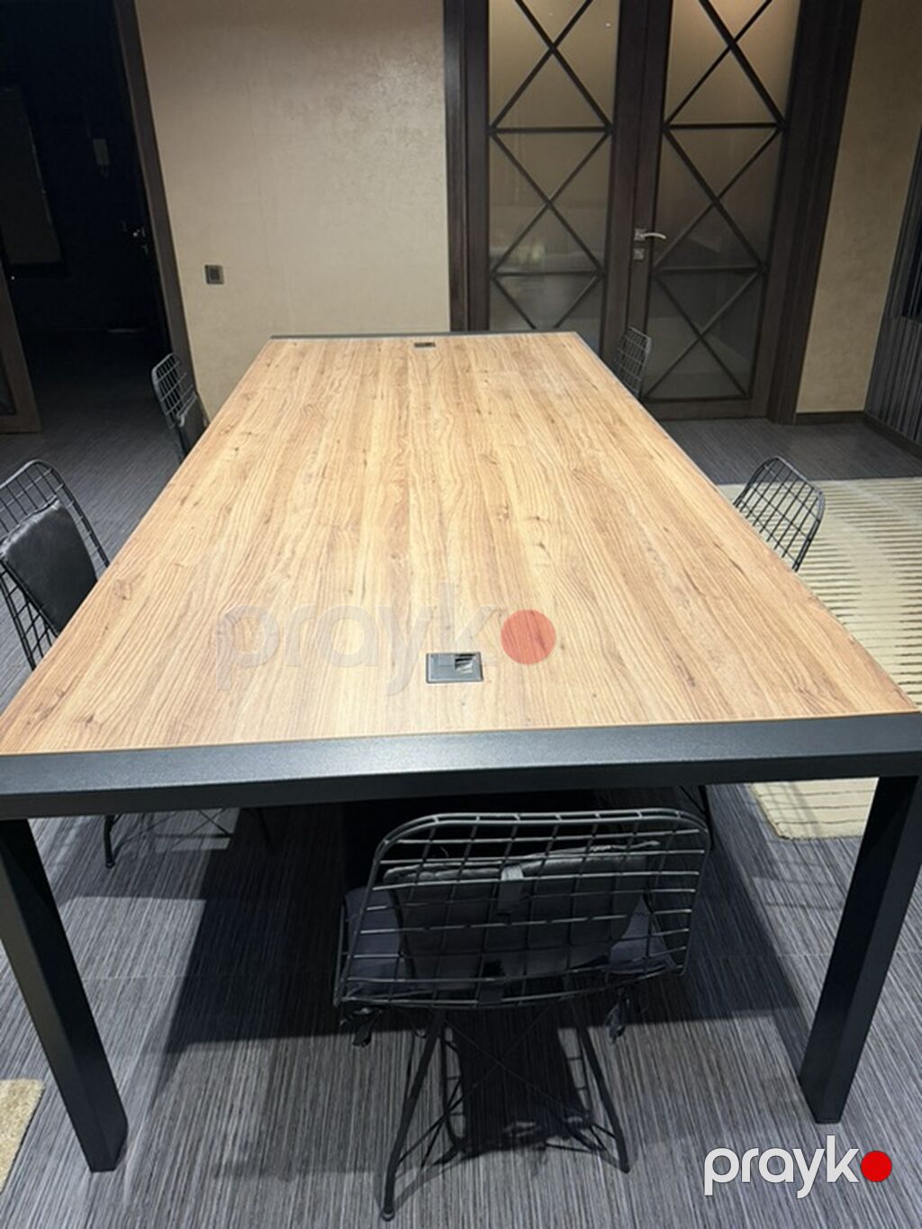 Dördbucaq masa, Siyirməsiz, Teksturalı laminat — Ofis mebeli, Bakı (2)