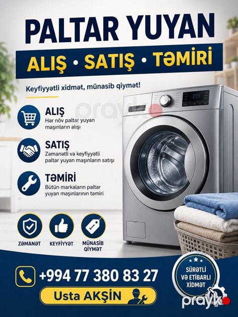 Paltar yuyan maşınların alışı, satışı və təmiri servis haqı 10 azen — Bakı