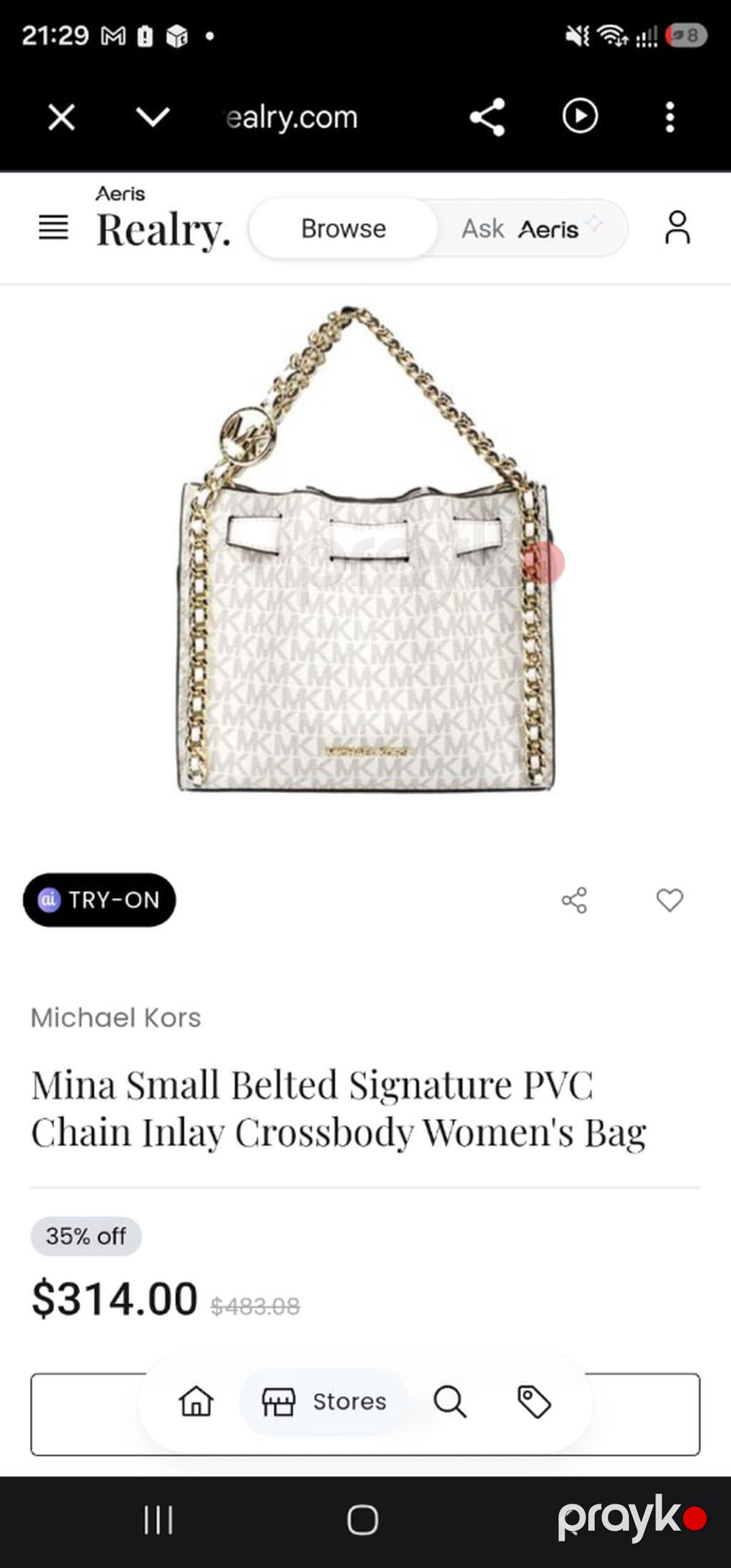 Michael Kors Mina Small Belted Signature PVC Chain Inlay Crossbody — Çantalar, çamadanlar, cüzdanlar, Bakı (2)