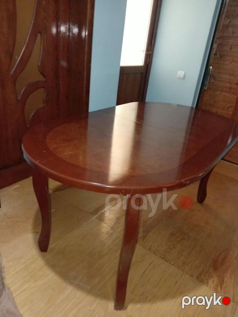 Qonaq otağı üçün, İşlənmiş, Açılan, Oval masa, 6 stul — Qobu