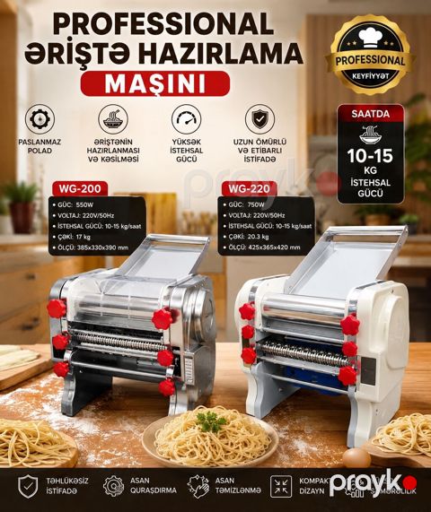 Professional əriştə hazırlama + xəmıraçma maşını Ev, restoran, kafe — Bakı
