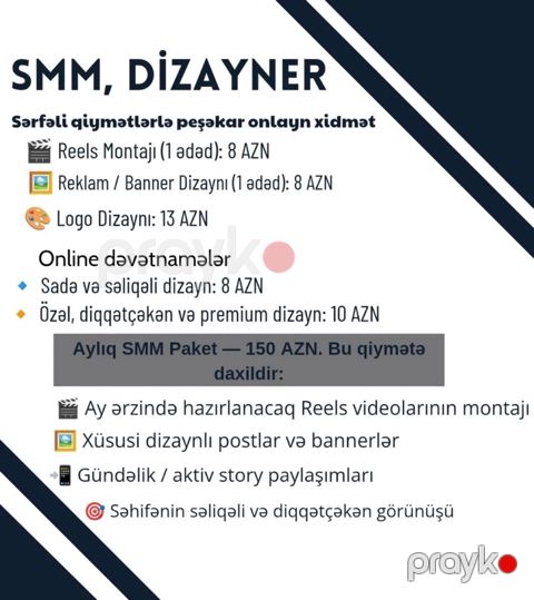SMM menecer işi axtarıram — Bakı