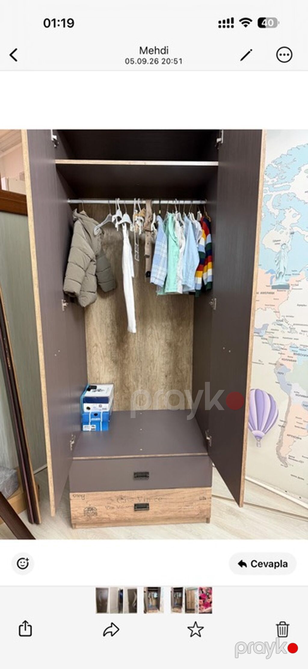 İkiqapılı paltar şkafı - Material: laminat/LDSP, ağac dekorlu — Şkaflar, Bakı (3)