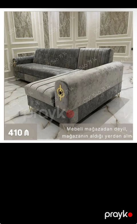 Məhsul: Künc divan - Dizayn: L‑şəkilli, müasir xətlərlə. Oturacaq və — Bakı
