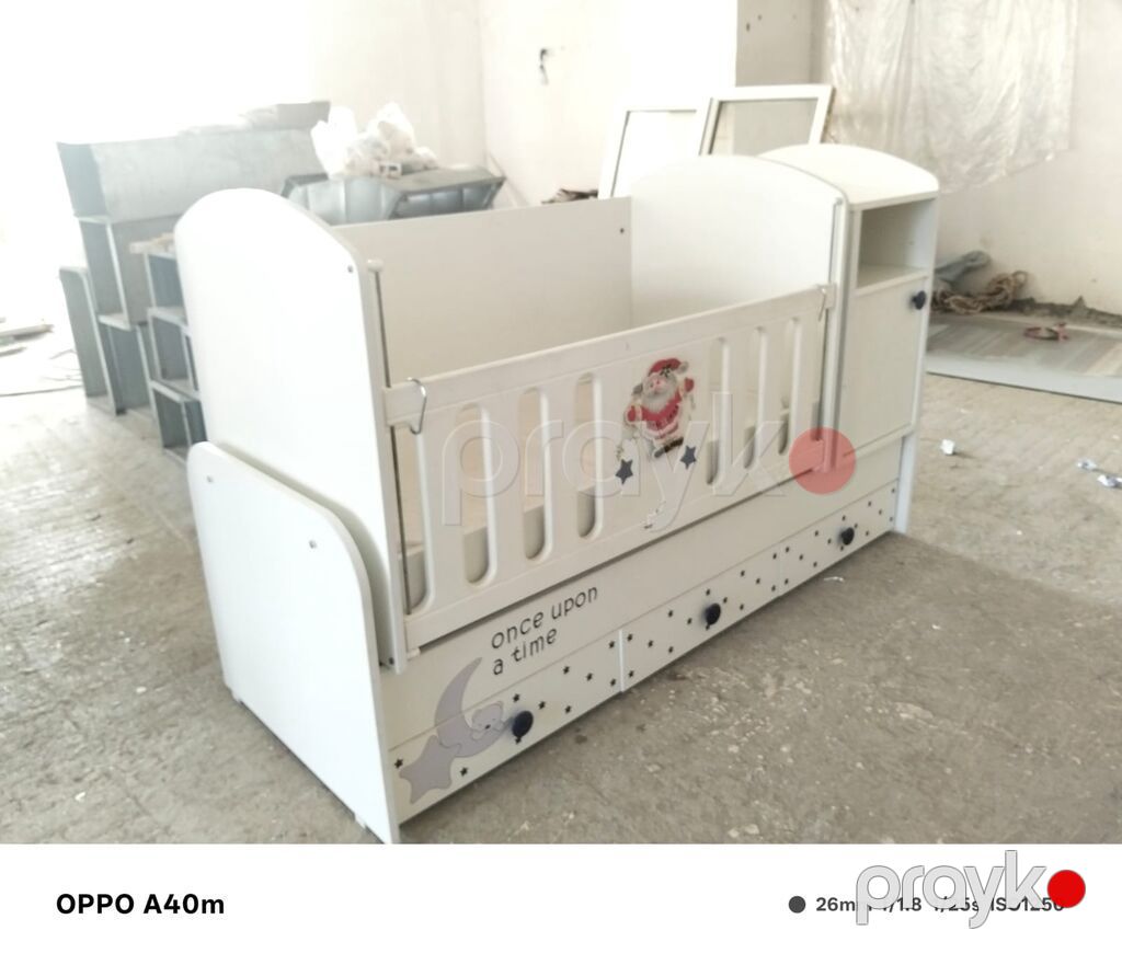 Uşaq beşiyi – kombinə edilmiş model - Rəng: ağ (neytral dizayn, uşaq — Bəşikləri, Bakı (7)