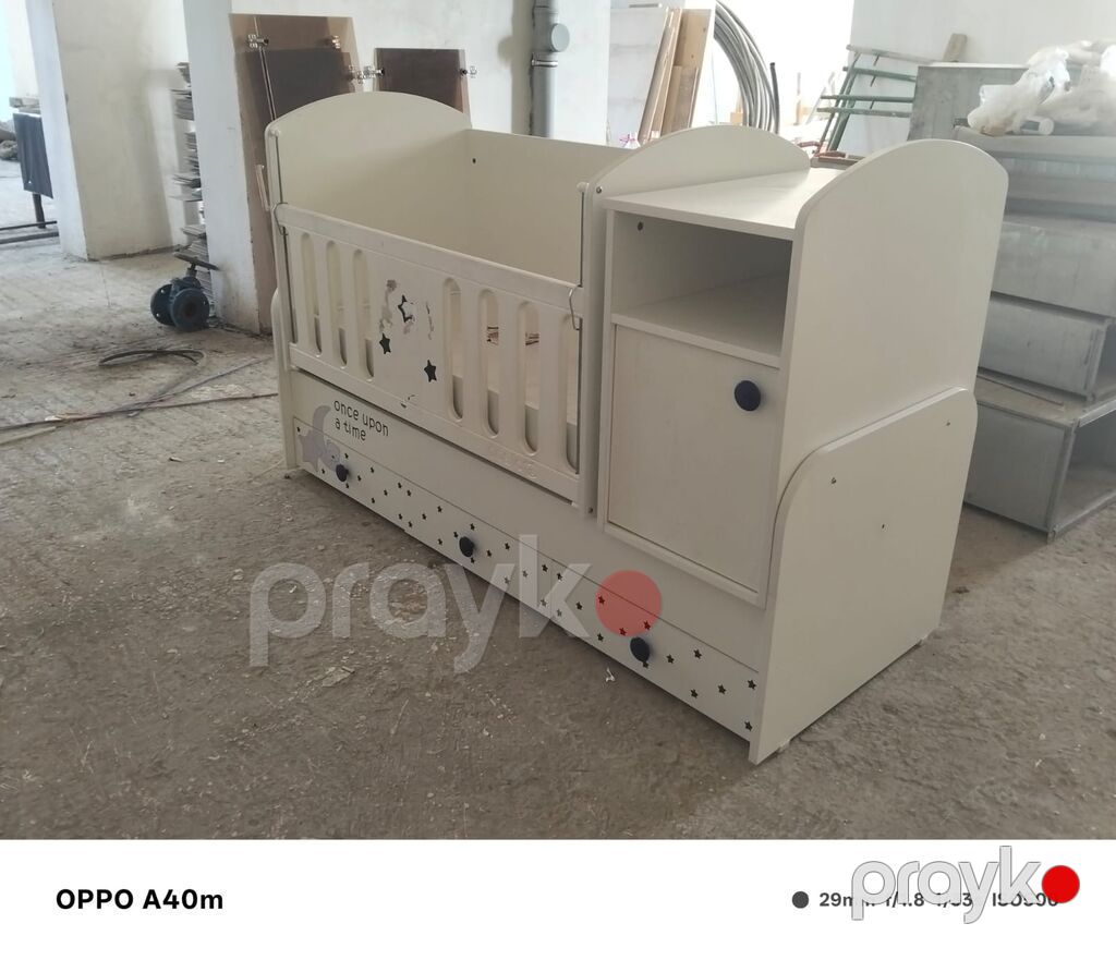 Uşaq beşiyi – kombinə edilmiş model - Rəng: ağ (neytral dizayn, uşaq — Bəşikləri, Bakı