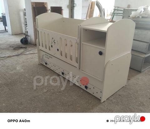 Uşaq beşiyi – kombinə edilmiş model - Rəng: ağ (neytral dizayn, uşaq — Bakı