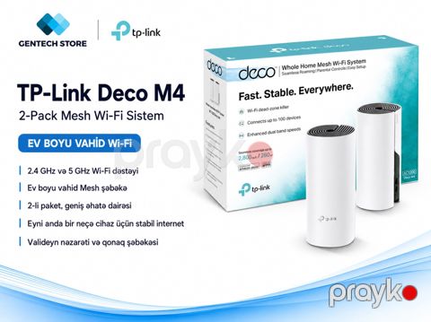 TP-Link Deco M4 (2 pack) Home Mesh Wi-Fi Sistemi — Bakı