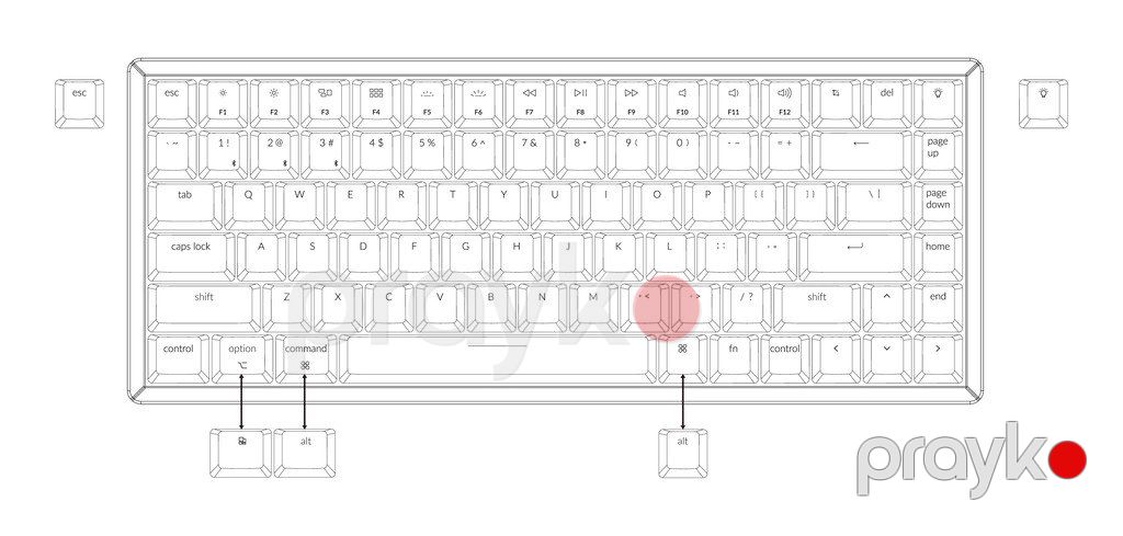 Klaviatura "Keychron K2 RGB Metal Red Switch" — Periferik cihazlar, Bakı (6)