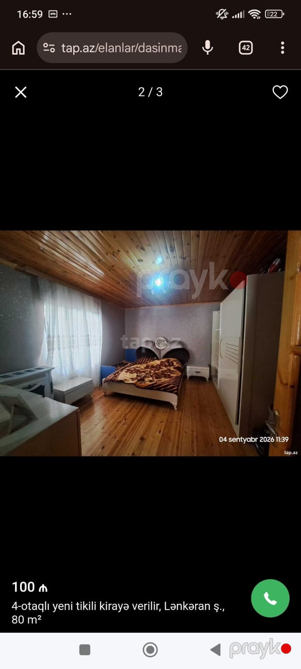 Lənkəran şəhərində 3otaqlı, 80 m² sahəli mənzil kirayə təklif olunur — Mənzil, Lənkəran (2)