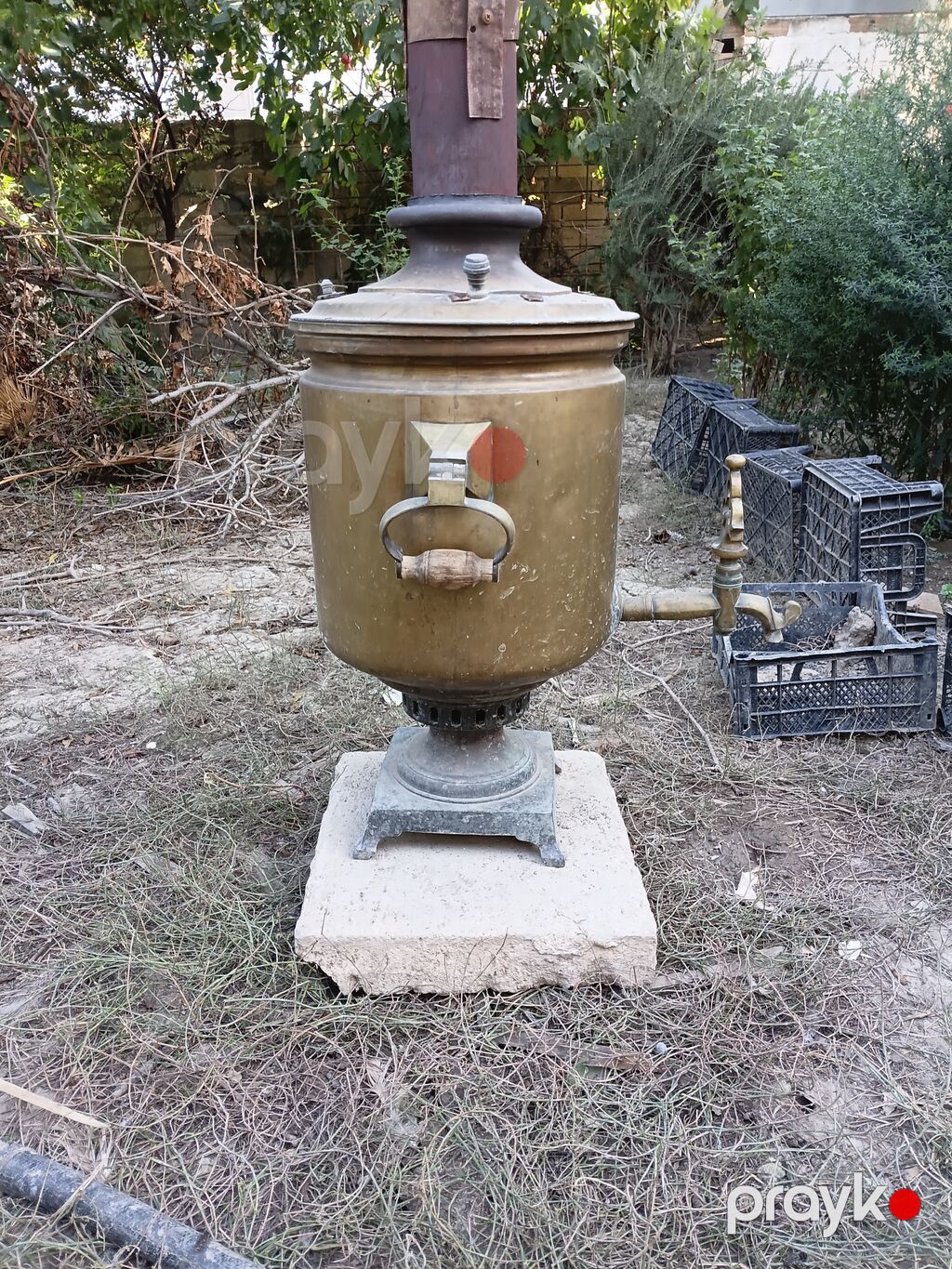 Vintage mis qablar dəsti - Mis samovar: Klassik silindrik gövdə — Samovarlar, Salyan (4)