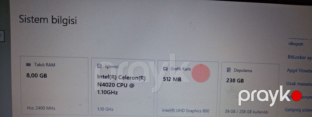Lenovo noutbuk Texniki göstəricilər: - Prosessor: Intel Celeron — Lenovo, Digah (2)