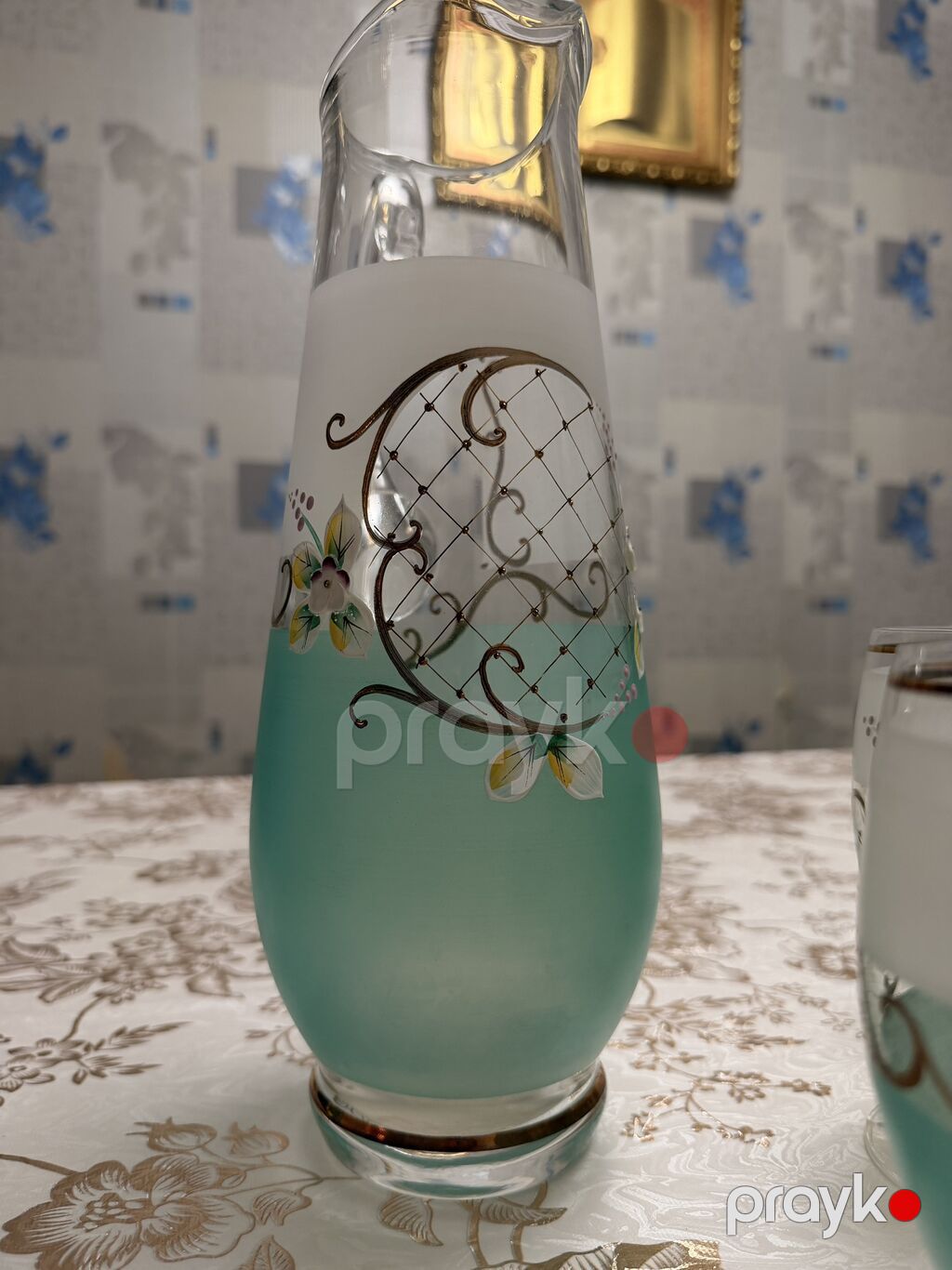 Nahar dəsti, rəng - Yaşıl, Bohemia, 6 nəfərlik — Süfrə qabı, Bakı (3)