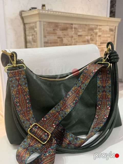 Zeytun-yaşıl çiyin çantası - Material: yumşaq dəriyə bənzər — Bakı