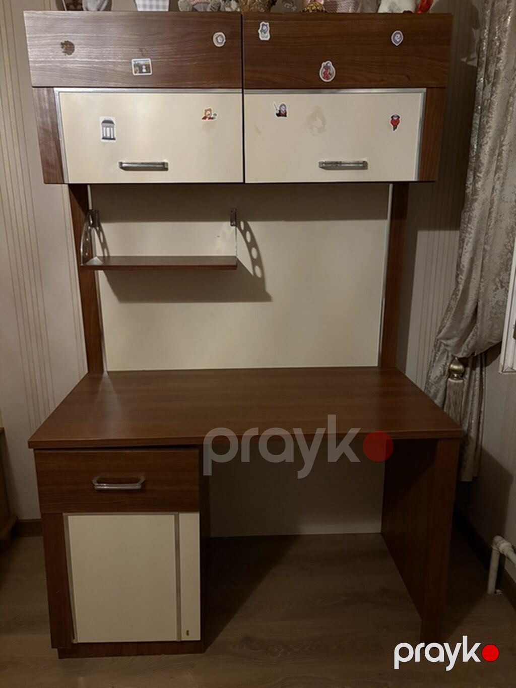 Düz masa, Stulsuz, Polkalı, Siyirməli, Teksturalı laminat — Kompüter masaları və kresloları, Bakı (3)