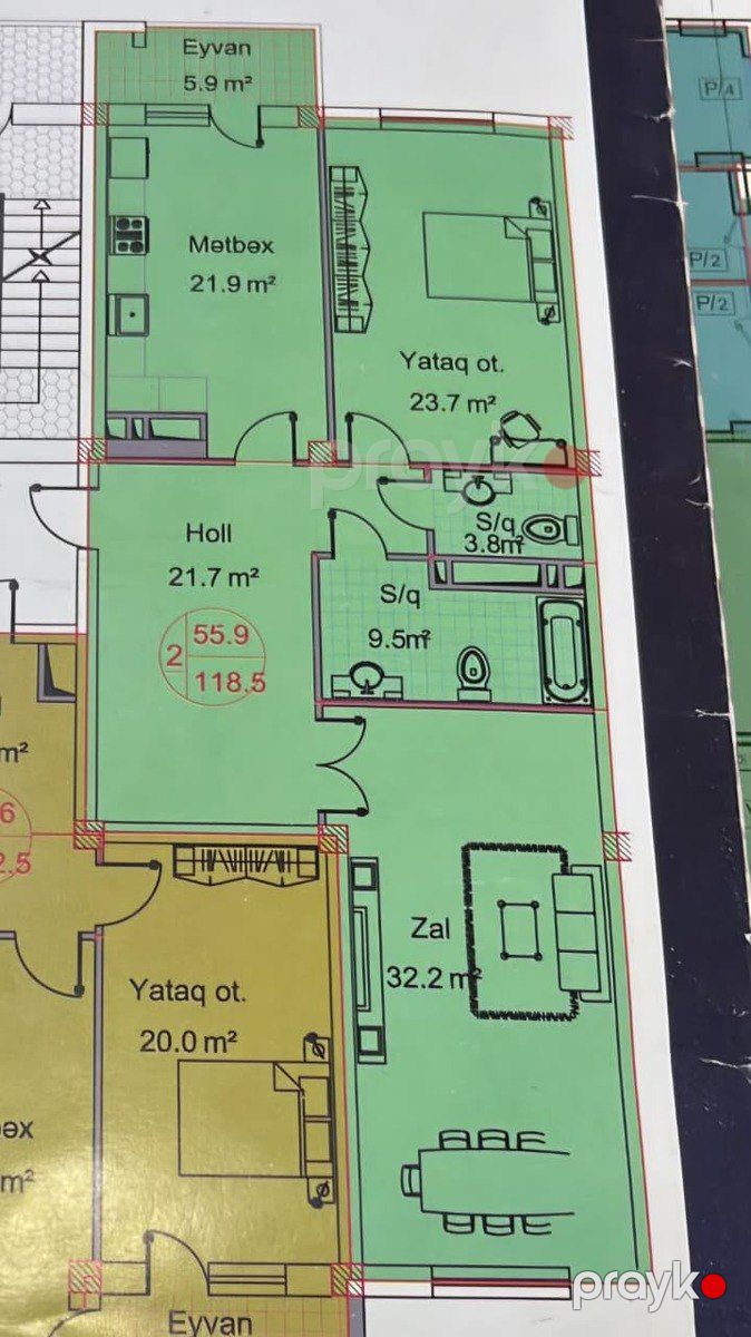 Satılır 3 otaqlı yeni tikili 120 m² — Mənzil, Bakı (2)