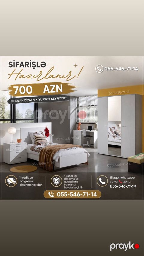 Uşaq/yeni yetmə otağı mebel dəsti – sifarişlə hazırlanır. Tərkib — Bakı