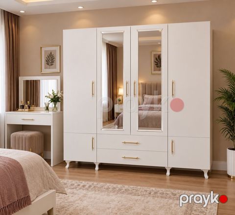 Yataq otağı üçün çoxfunksiyalı 5 qapılı geyim dolabı - Dizayn — Bakı