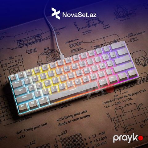 Tipi: Mexaniki Oyun Klaviaturası (Gamer Keyboard) Ölçü: 60% Kompakt — Bakı