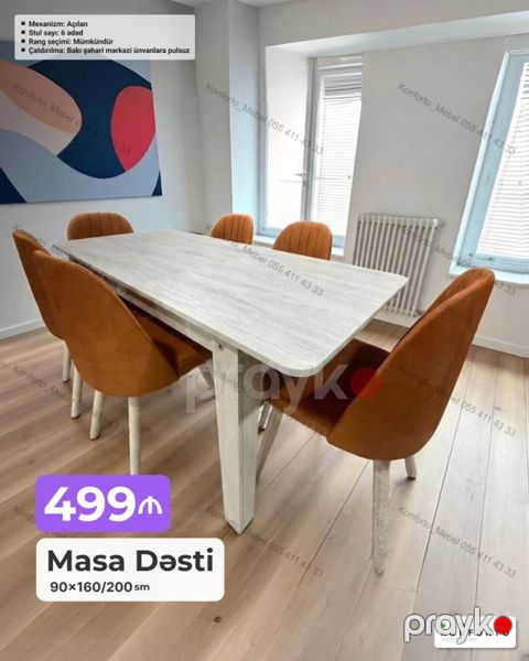 Məhsul: Masa Dəsti - Ölçü: 90×160/200 sm (açılan mexanizm) — Bakı