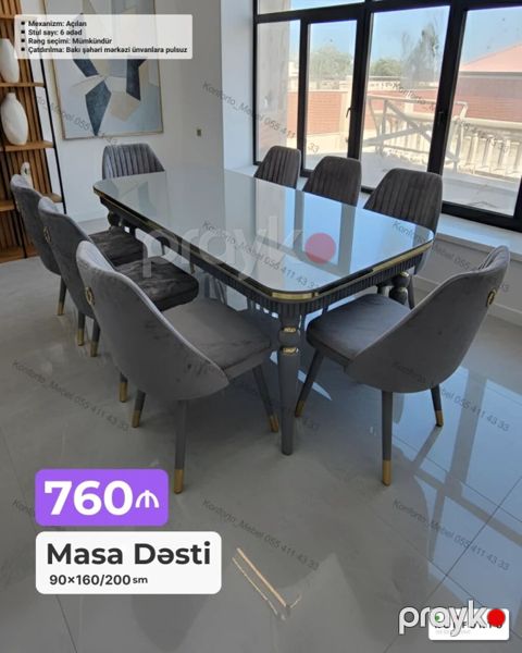Masa Dəsti – 760 - Ölçü: 90×160/200 sm (masa açılan mexanizmli — Bakı