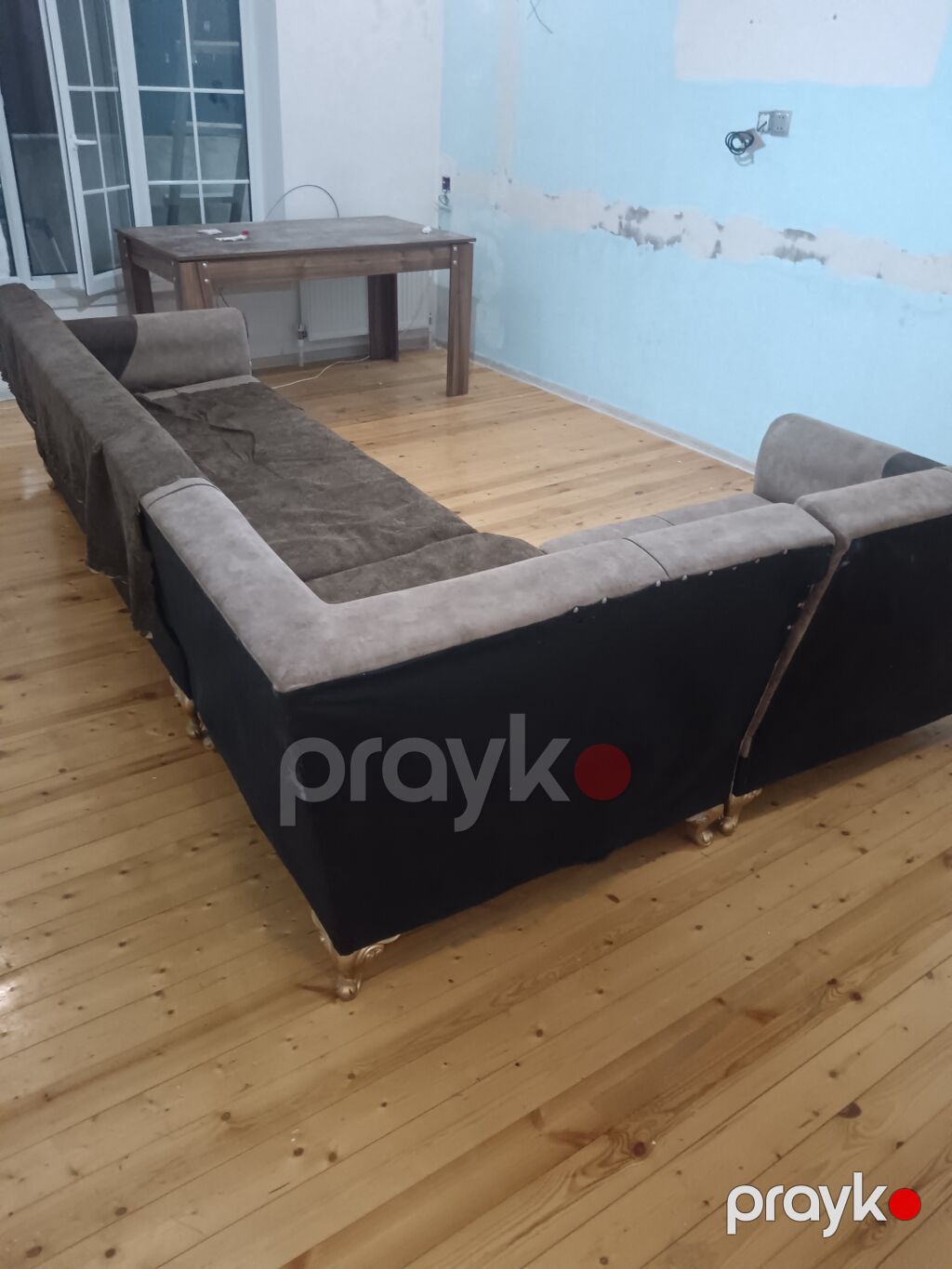 L formalı künc divanı - Dizayn: İki rəngli (tünd və açıq boz) — Divanlər, Digah (2)