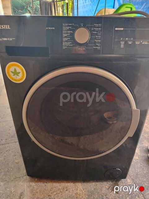 Vestel önyükləməli paltaryuyan maşın – qara korpus, böyük lyuklu — Digah