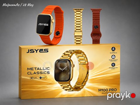 Jsyes M100 Pro Smart Saat Gold — Bakı