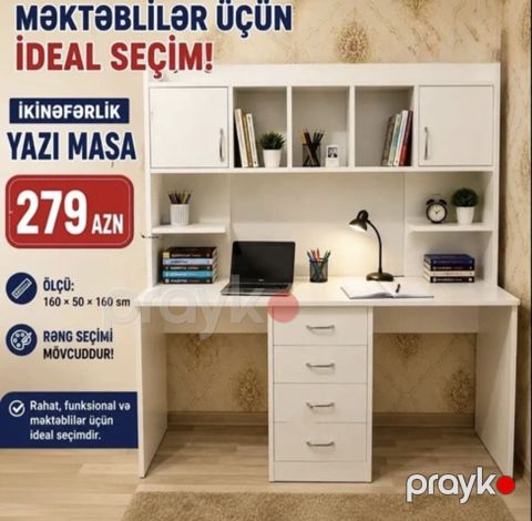 İkinəfərlik yazı masası – məktəblilər üçün ideal seçim — Bakı