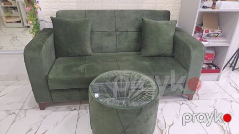 Yaşıl rəngdə yumşaq mebel dəsti - 3 nəfərlik divan: qalın, yumşaq — Bakı