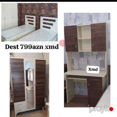 Uşaq/yeniyetmə yataq otağı dəsti Komplektin tərkibi: - 2 ədəd tək — Bakı