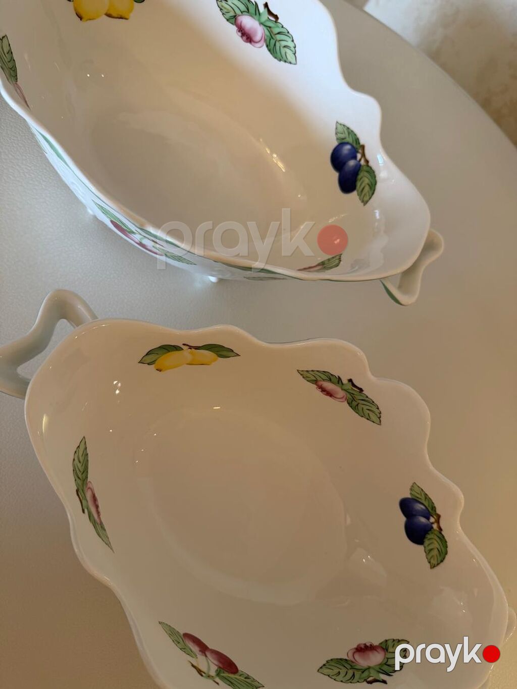 Porselen serve qabları dəsti (2 ədəd) - Klassik üslubda, ayaqlı — Süfrə qabı, Bakı (2)