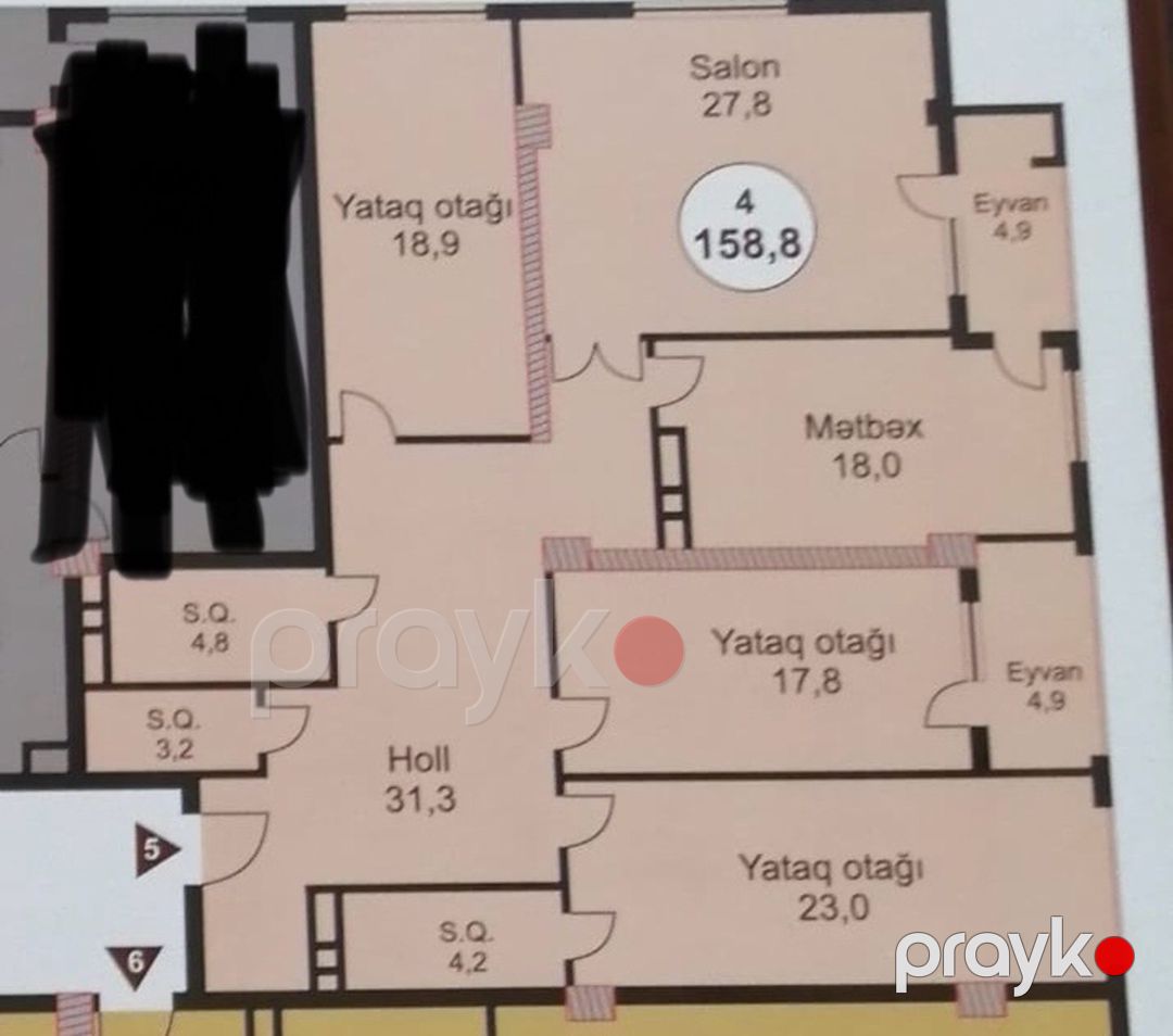 Satılır 4 otaqlı yeni tikili 159 m² — Mənzil, Bakı (2)