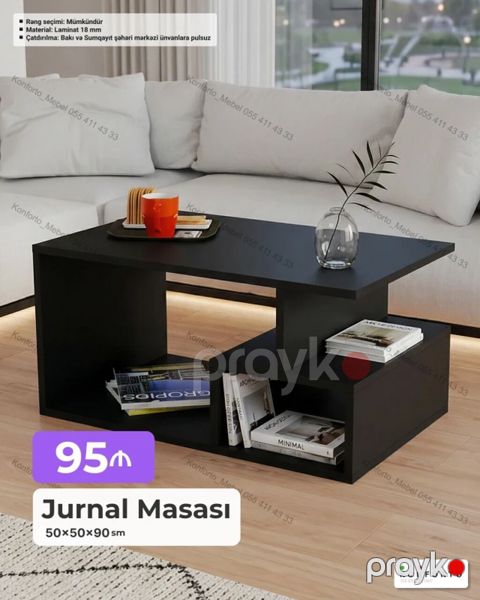 Jurnal masası – müasir və funksional dizayn Ölçü: 50 50 90 sm — Bakı