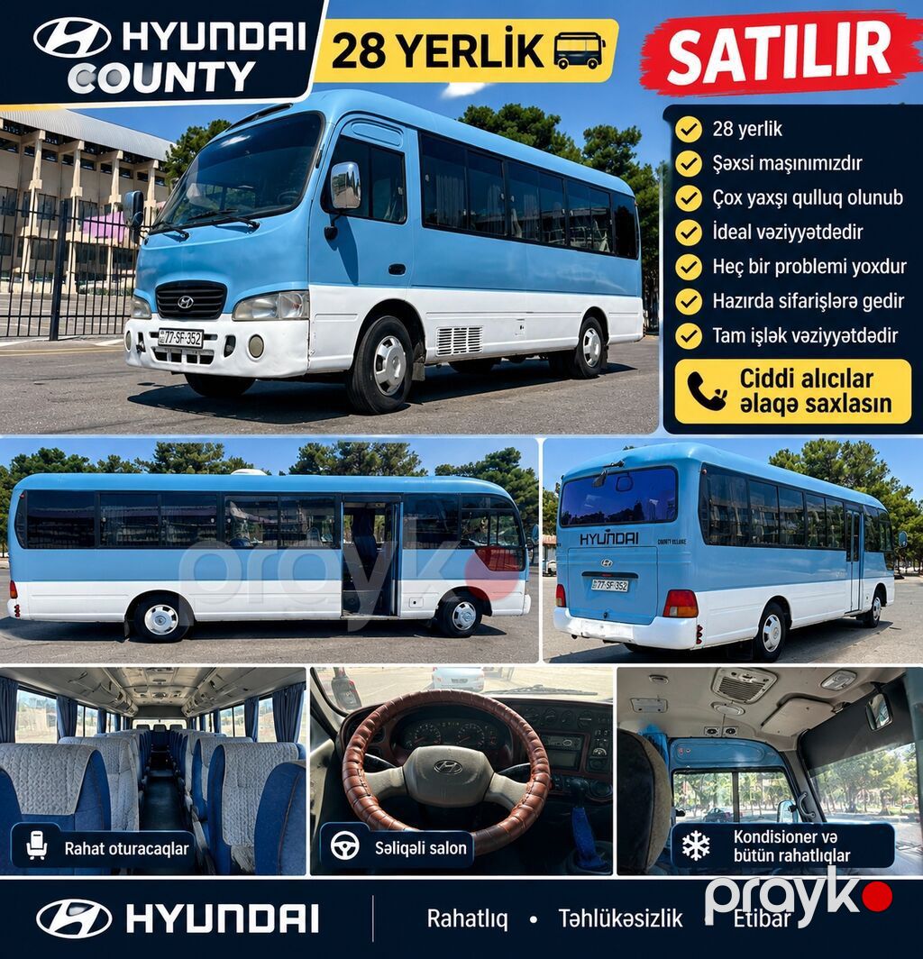 Hyundai County (County Deluxe) – 28 yerlik sərnişin avtobusu — Avtomobillər, Sumqayıt