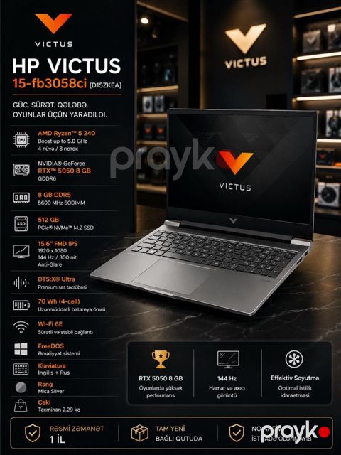 HP Victus 15-fb3058ci (D15ZKEA) RTX5050 — Bakı
